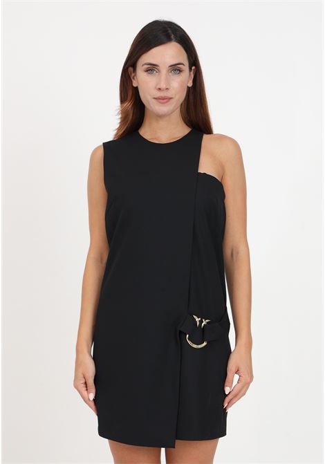 Short black dress with buckle for women PINKO | Dresses | 101996-A18GZ99