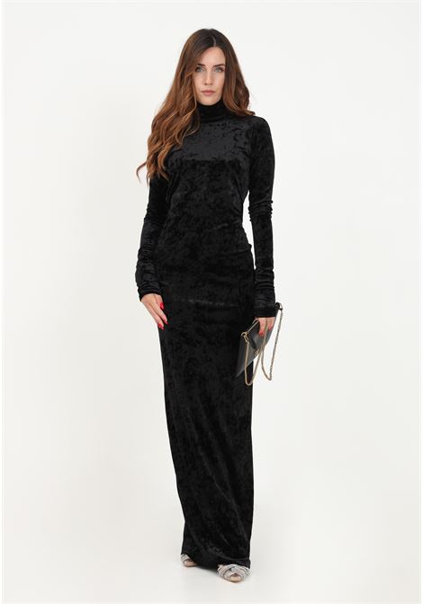 Long black dress for women in hammered velvet PINKO | Dresses | 102094-A19OZ99