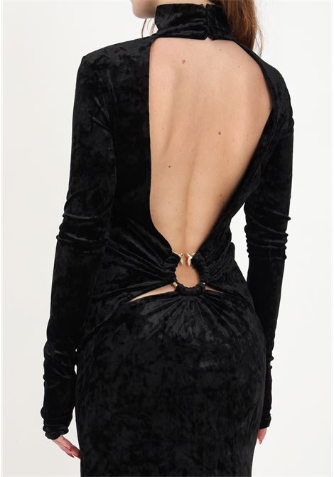 Long black dress for women in hammered velvet PINKO | Dresses | 102094-A19OZ99