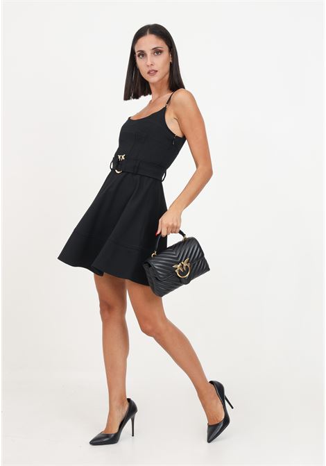 Black mini dress with thin straps for women PINKO | Dresses | 102100-A1B2Z99