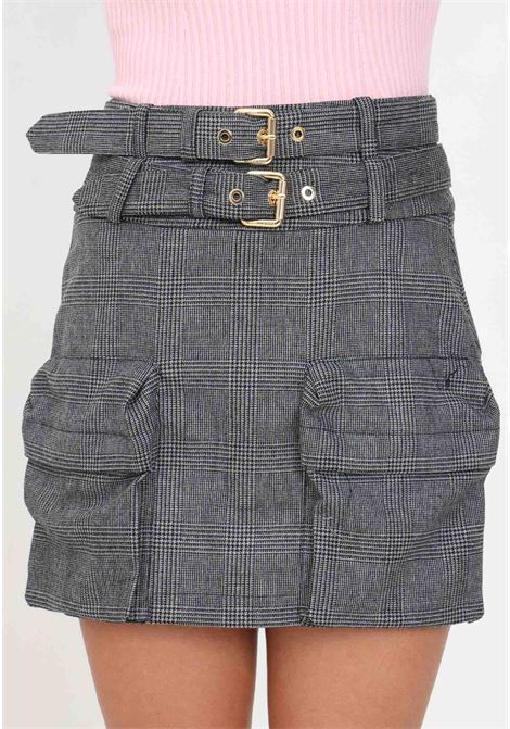 Gray houndstooth cargo skirt for women PINKO | Skirts | 102364-A07PIZ9