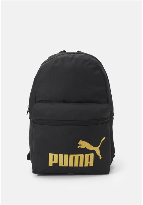 Black backpack with golden logo for men and women PUMA | Backpacks | 07994303