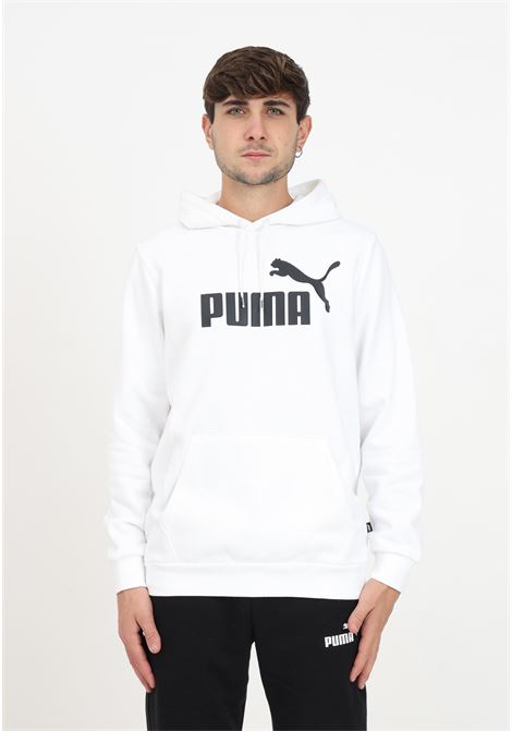 White sweatshirt with logo and hood for men PUMA | 58668602