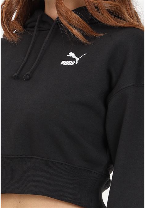Black crop sweatshirt with women's logo PUMA | 62140901