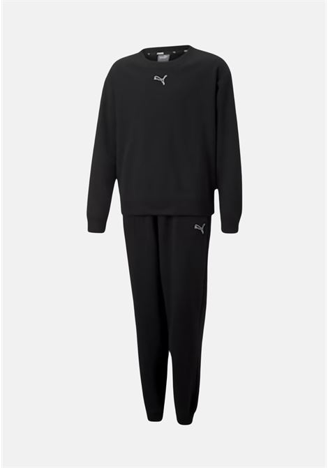 Black sports tracksuit with logo for boys and girls PUMA | Sport suits | 67073401