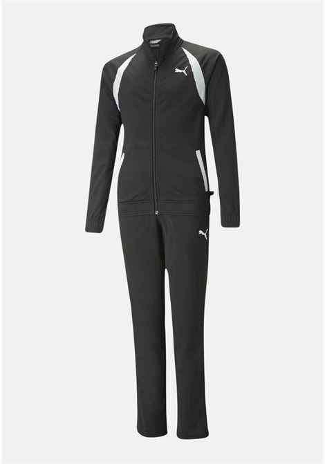 Black tricot tracksuit with sporty logo for girls PUMA | Sport suits | 67358301