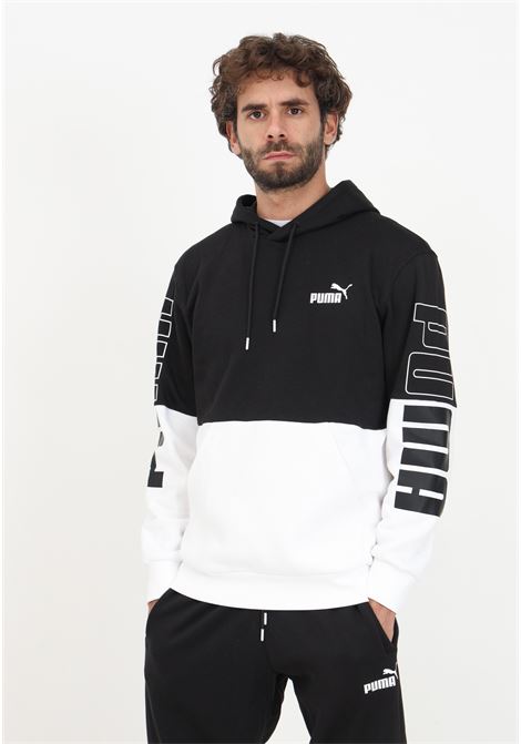 Black and white sweatshirt with men's logo PUMA | Hoodie | 67591001