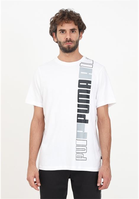 White t-shirt with logo print for men PUMA | T-shirt | 67591602