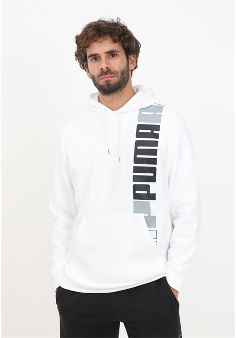 White sweatshirt with logo and hood for men PUMA | 67591902