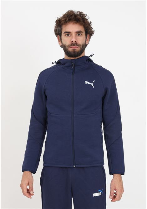 Blue hooded sweatshirt with men's logo PUMA | Hoodie | 67593095