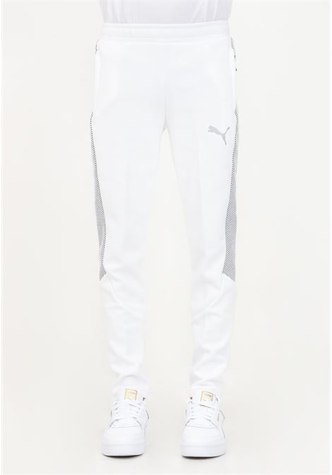 White sweatpants with logo for men PUMA | Pants | 67593202
