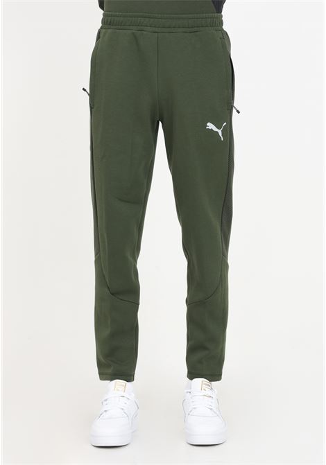 Green sweatpants with logo for men PUMA | Pants | 67593231