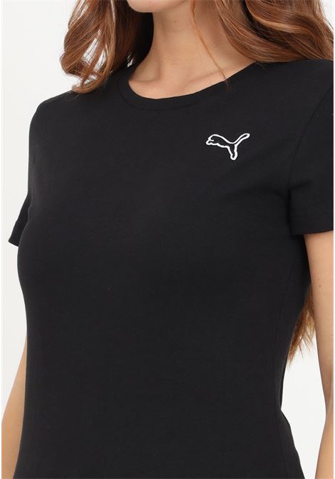 T-shirt nera con logo da donna PUMA | T-shirt | 67598601