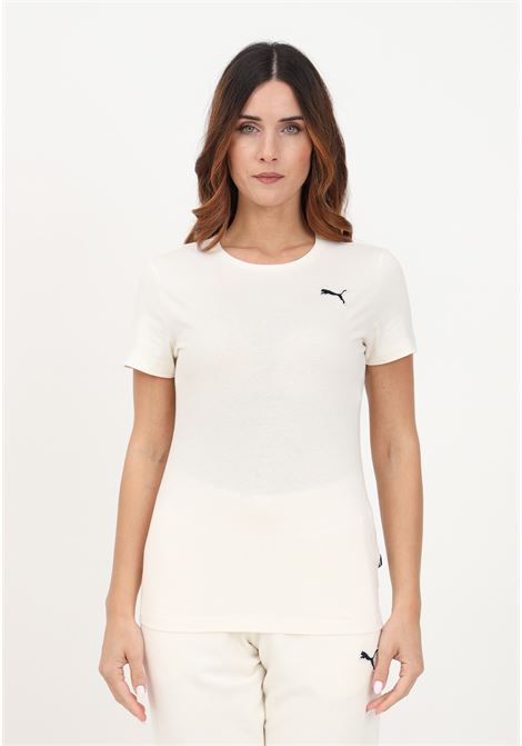 T-shirt color panna classica con logo da donna PUMA | T-shirt | 67598699