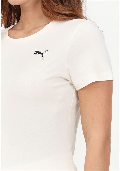 T-shirt color panna classica con logo da donna PUMA | T-shirt | 67598699