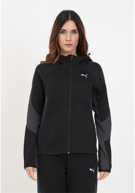 Black sweatshirt with full zip and hood for women PUMA | 67607301