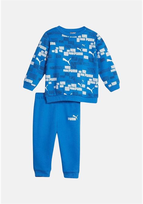 Light blue tracksuit with all-over logo for newborns PUMA | Sport suits | 67637747