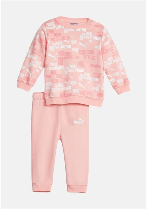 Pink tracksuit with sports logo for newborns PUMA | Sport suits | 67637763