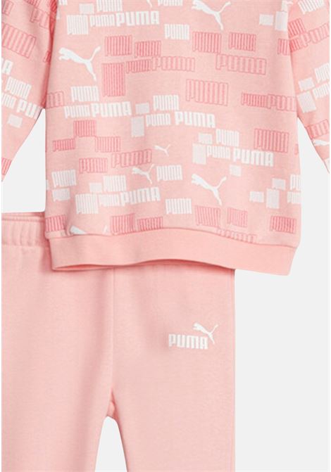 Tuta rosa con logo sportiva da neonato PUMA | Tute | 67637763