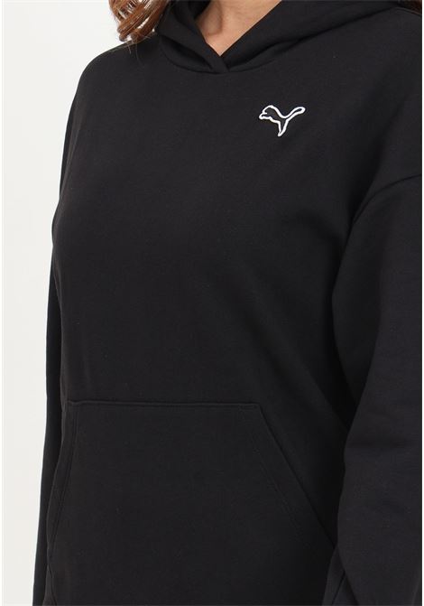 Black sweatshirt with hood and logo for women PUMA | 67680401