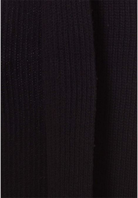 Sciarpa nera in misto lana con logo unisex RALPH LAUREN | Sciarpe | 449904784001.