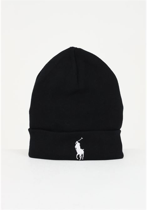 Cappello lana nero per uomo e donna con logo RALPH LAUREN | Cappelli | 710886138005.