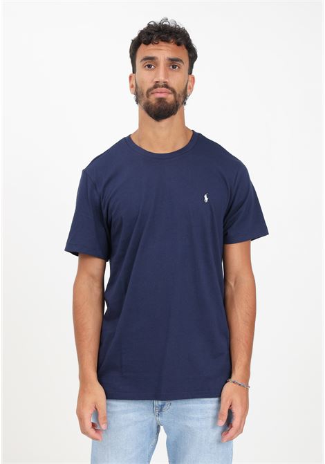 T-shirt blu da uomo con logo a contrasto RALPH LAUREN | T-shirt | 714844756002.