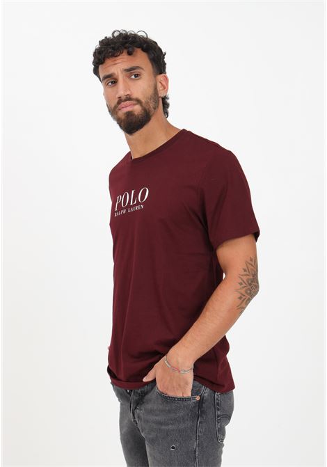 T-shirt bordeaux da uomo con stampa logo RALPH LAUREN | T-shirt | 714899613012.