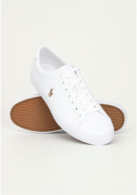 Longwood men's white casual sneakers in leather RALPH LAUREN | Sneakers | 816785025-004.