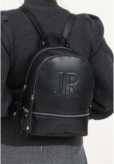 Black backpack with diamond studs and logo for women RICHMOND | Backpacks | RWA23157ZAN2BLACK