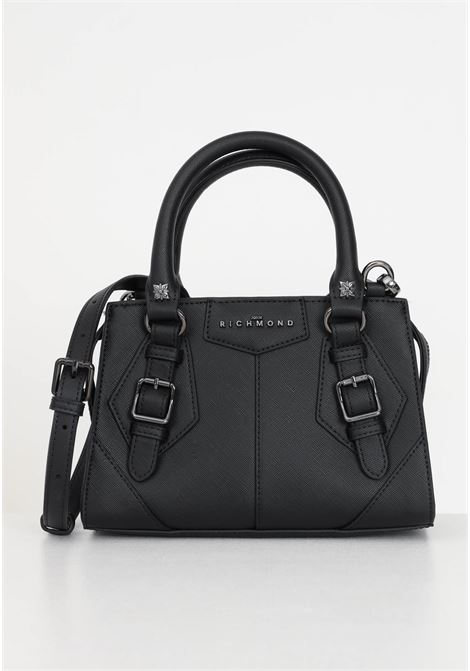 Black bag with logo and buckles for women RICHMOND | Bags | RWA23234BON2BLACK