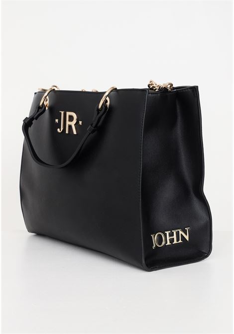 Black bag with logo print and studs for women RICHMOND | Bags | RWA23237BOF9BLACK/GOLD