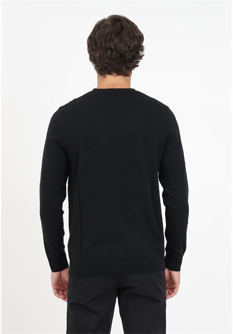 Black crew neck sweater for men SELECTED HOMME | Knitwear | 16074682BLACK
