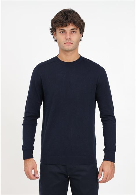 Blue men's cotton sweater SELECTED HOMME | Knitwear | 16074682NAVY BLAZER