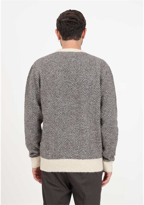 Sweater with zig zag pattern for men SELECTED HOMME | Knitwear | 16086699CHOCOLATE TORTE
