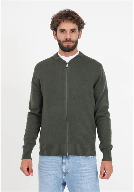 Green men's cardigan with zip SELECTED HOMME | Cardigan | 16090713FOREST NIGHT