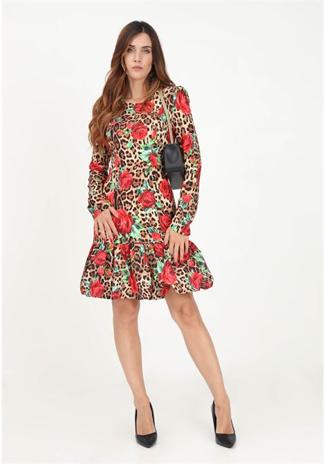 Short spotted dress for women with floral pattern SHIT | Dress | SH2324049RED ROSE