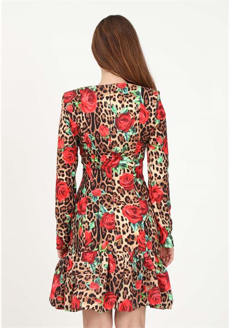 Short spotted dress for women with floral pattern SHIT | Dress | SH2324049RED ROSE