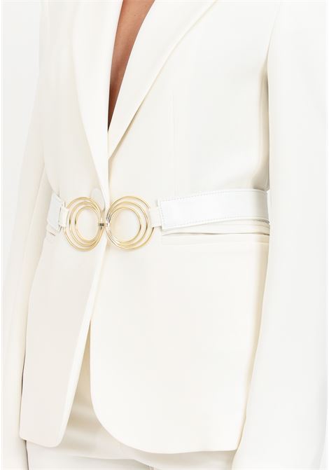 Giacca bianca  con cintura rimovibile da donna SIMONA CORSELLINI | Giacche | A23CPGI001-01-TCAD00210653