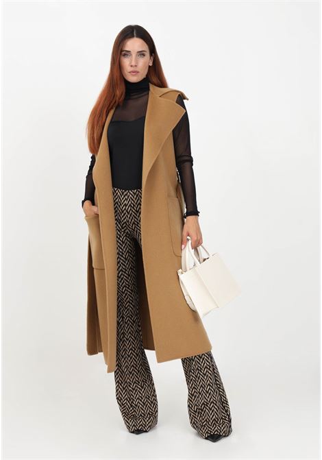 Beige sleeveless coat for women SIMONA CORSELLINI | Coat | A23CPGLV02-01-C01500030645