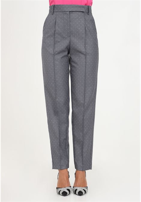 Pantaloni grigi con mini strass da donna SIMONA CORSELLINI | Pantaloni | A23CPPA013-01-TTEL00060071