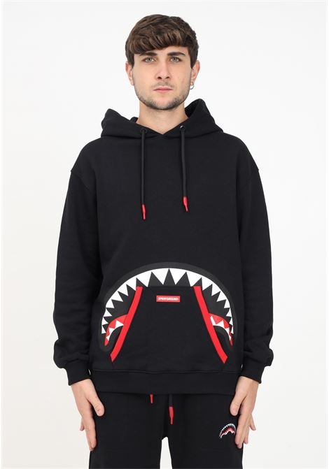 Black sweatshirt with print and hood for men SPRAYGROUND | Hoodie | SP364BLK.