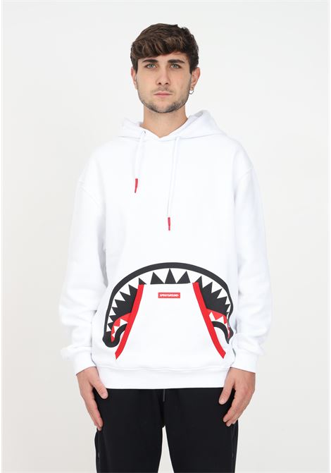 White hooded sweatshirt with men's print SPRAYGROUND | Hoodie | SP364WHTWHITE