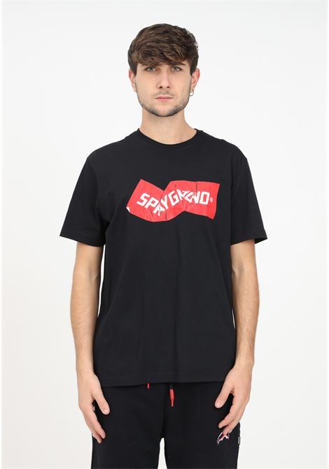 T-shirt nera con stampa da uomo SPRAYGROUND | T-shirt | SP374BLKBLACK