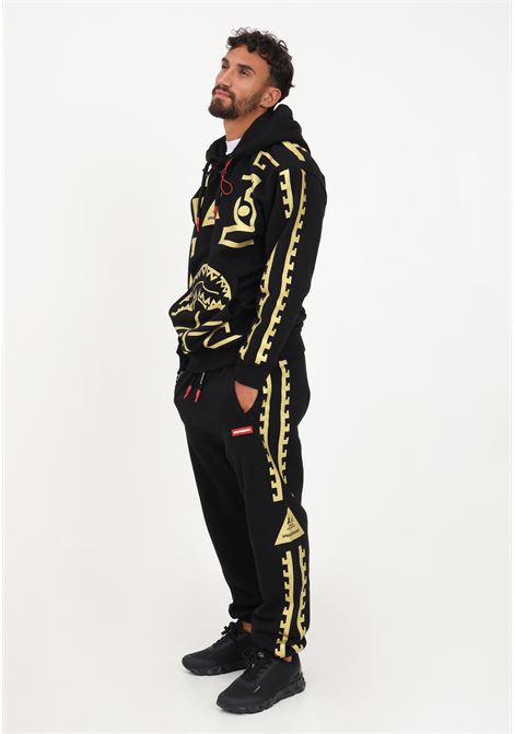 Pantalone da uomo colore nero e rifiniture colore oro SPRAYGROUND | Pantaloni | SP412.