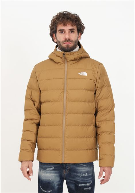 Brown down jacket with hood and men's logo THE NORTH FACE | Jackets | NF0A84I117311731