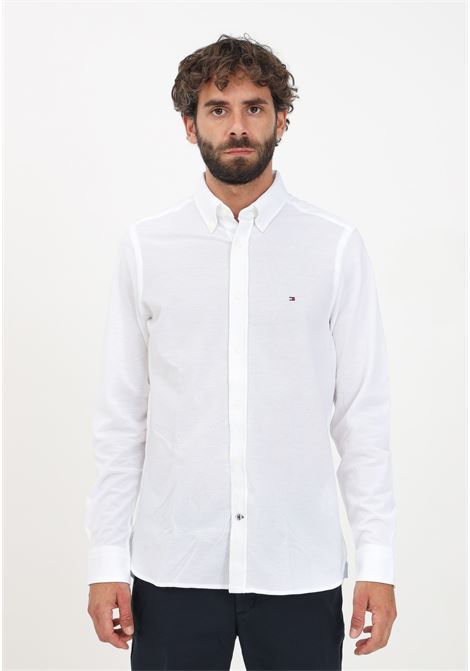 Camicia elegante bianca da uomo TOMMY HILFIGER | Camicie | MW0MW30675YCFYCF