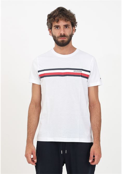 T-shirt bianca da uomo con logo TOMMY HILFIGER | T-shirt | MW0MW32119YBRYBR