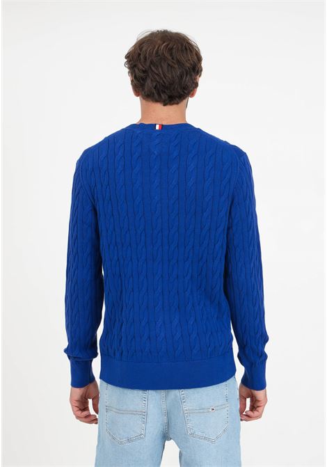 Pullover blu elettrico da uomo TOMMY HILFIGER | Maglieria | MW0MW33132C9LC9L