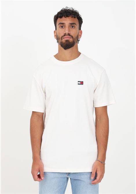 T-shirt bianca da uomo con patch logo TOMMY JEANS | T-shirt | DM0DM16320YBHYBH